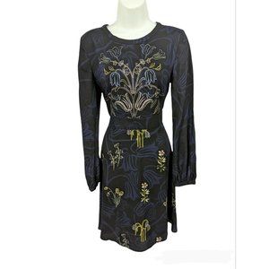 LOFT blue Floral Sheath Dress Size 2